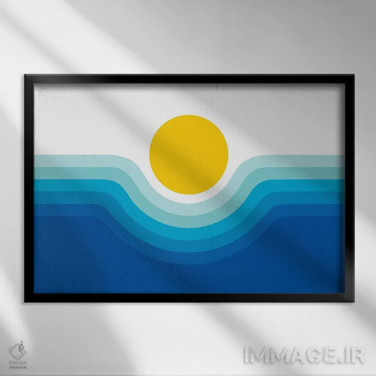 تابلو درهٔ اقیانوسی اثر دیزاینز سرکا ۷۸ - نمای قابدار مشکی