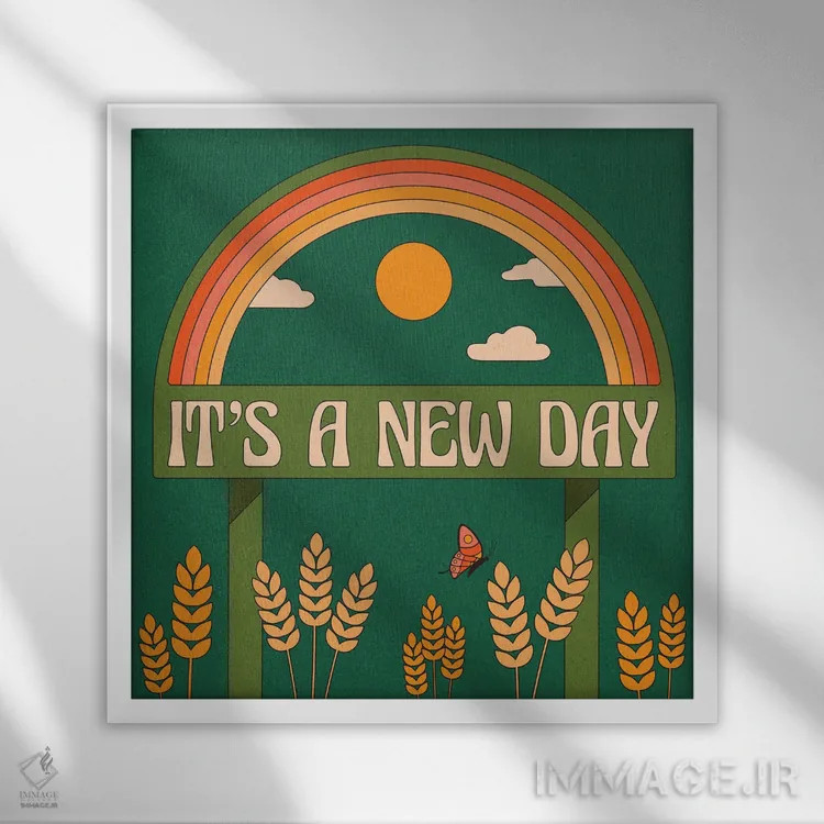 تابلو روز نو اثر دیزاینز سرکا ۷۸ - نمای قابدار سفید