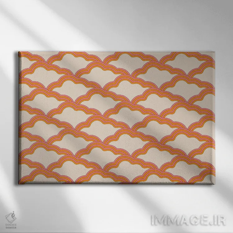 تابلو ابرهای صورتی اثر دیزاینز سرکا ۷۸ - نمای روبهرو روی دیوار