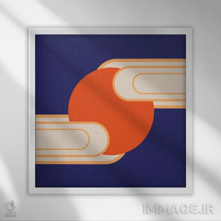 تابلو آسمان نیمهابری اثر دیزاینز سرکا ۷۸ - نمای قابدار سفید