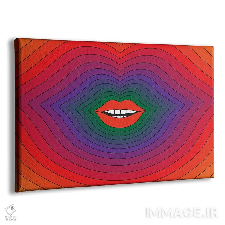تابلو لبهای پاپ 2020 اثر دیزاینز سرکا ۷۸ - نمای پرسپکتیو محصول
