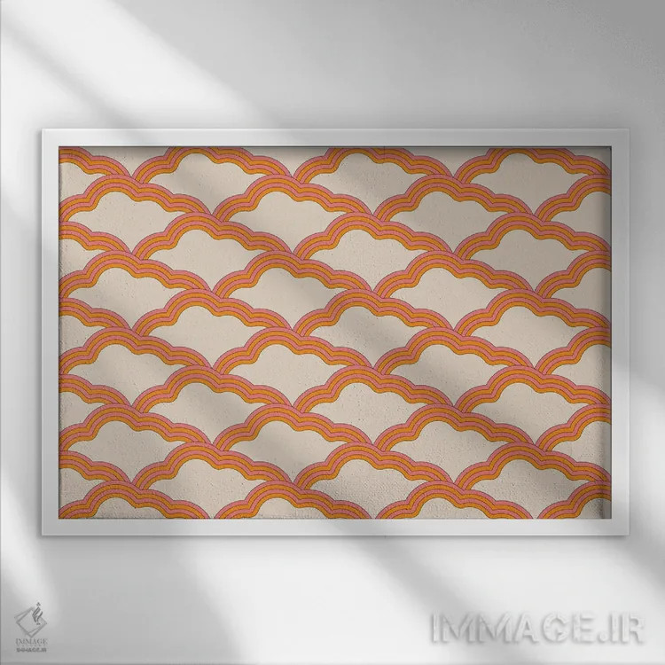 تابلو ابرهای صورتی اثر دیزاینز سرکا ۷۸ - نمای قابدار سفید