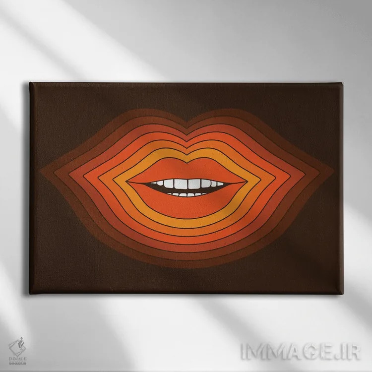 تابلو لبهای پاپ اثر دیزاینز سرکا ۷۸ - نمای روبهرو روی دیوار