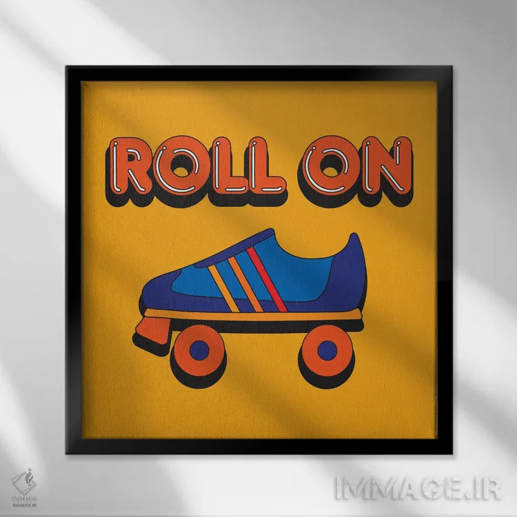 تابلو برو جلو با کفش اسکیت غلتکی اثر دیزاینز سرکا ۷۸ - نمای قابدار مشکی