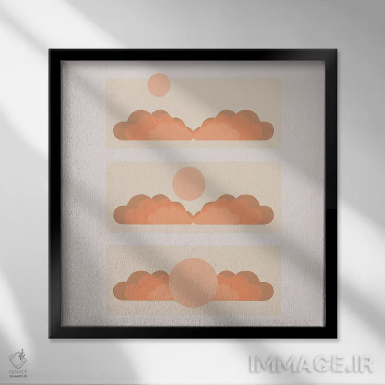 تابلو طلوع ماه سولیل اثر دیزاینز سرکا ۷۸ - نمای قابدار مشکی