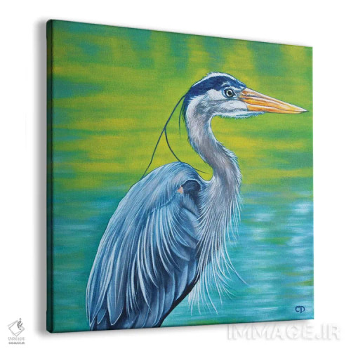 تابلو حواصیل آبی بزرگ اثر سیندی دودس - نمای پرسپکتیو محصول