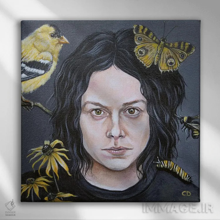 تابلو جک وایت (نام شخص) اثر سیندی دودس - نمای روبهرو روی دیوار