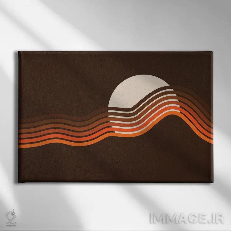 تابلو راهراههای غروب آفتاب اثر دیزاینز سرکا ۷۸ - نمای روبهرو روی دیوار