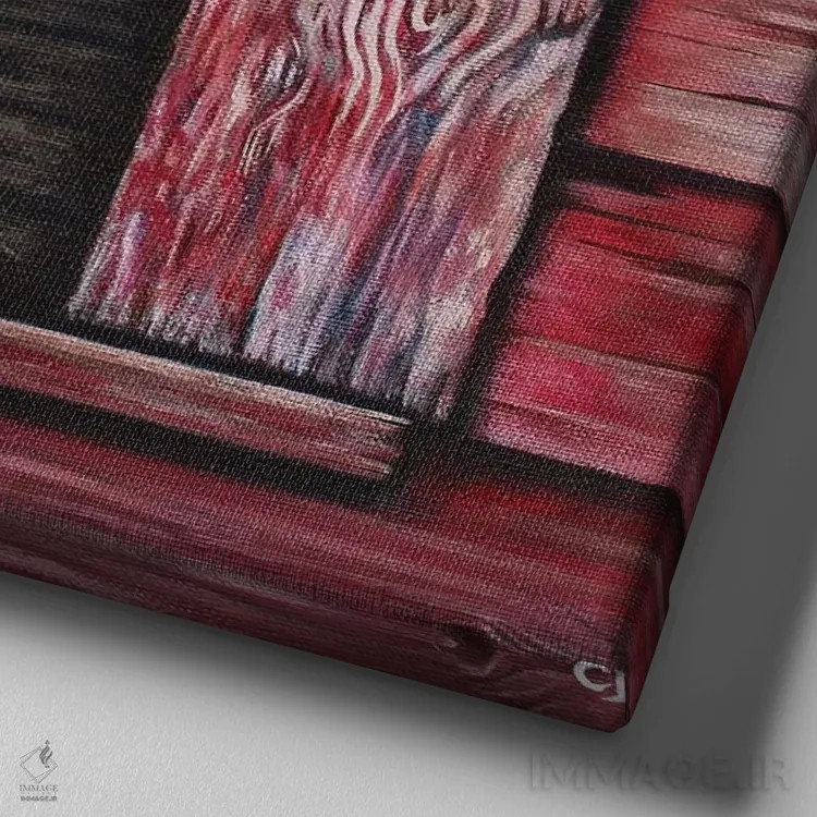 تابلو جغد طویله اثر سیندی دودس - نمای نزدیک بافت بوم