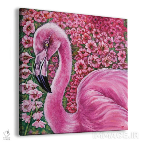 تابلو فلامینگوی صورتی اثر سیندی دودس - نمای پرسپکتیو محصول