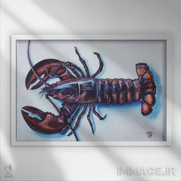 تابلو لری خرچنگ اثر سیندی دودس - نمای قابدار سفید