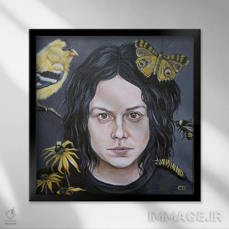 تابلو جک وایت (نام شخص) اثر سیندی دودس - نمای قابدار مشکی