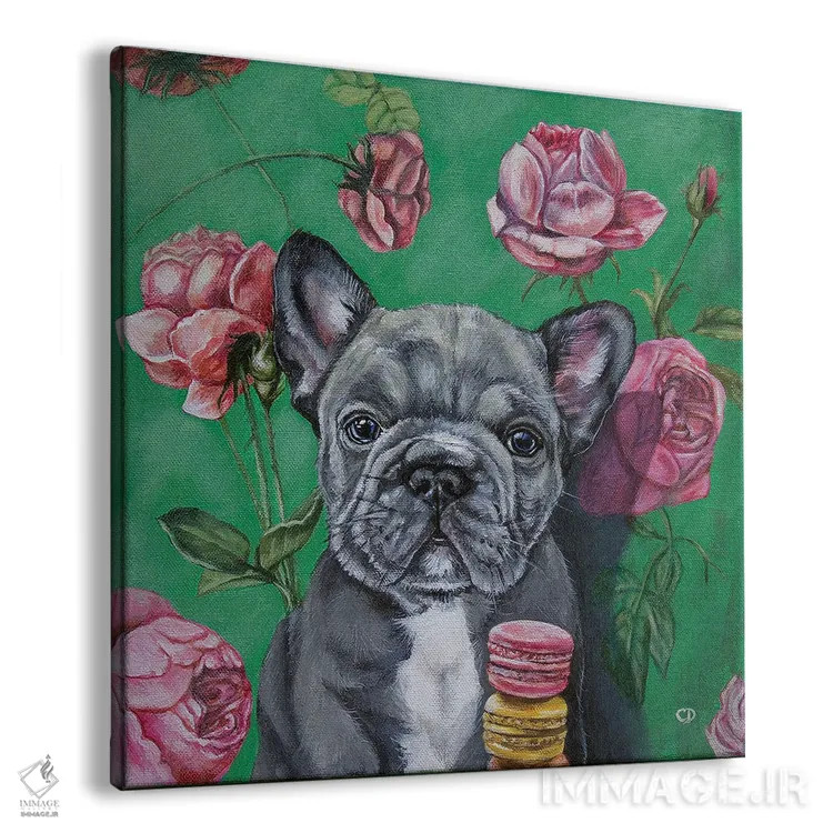 تابلو فرنچی (نام سگ بولداگ فرانسوی) اثر سیندی دودس - نمای پرسپکتیو محصول