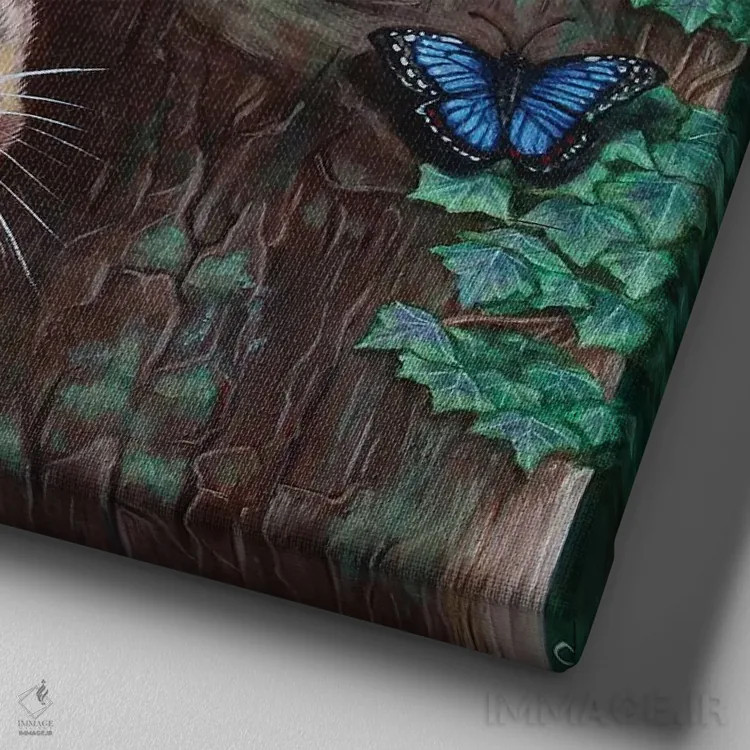 تابلو شاخدار افسانهای (جکلوب) اثر سیندی دودس - نمای نزدیک بافت بوم