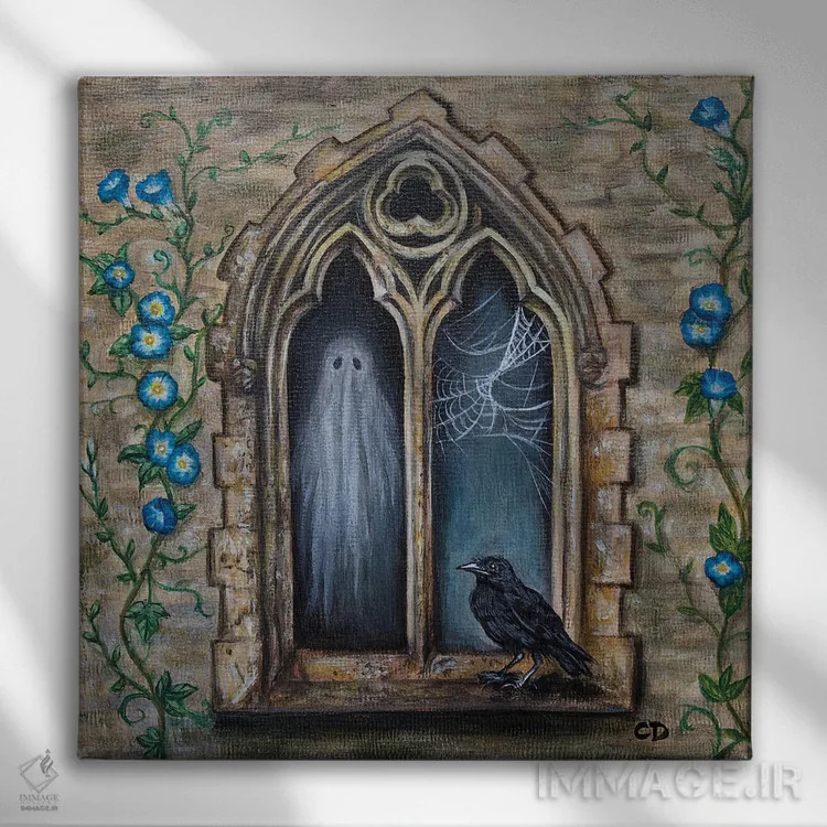 تابلو پنجره گوتیک اثر سیندی دودس - نمای روبهرو روی دیوار