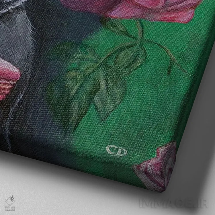 تابلو فرنچی (نام سگ بولداگ فرانسوی) اثر سیندی دودس - نمای نزدیک بافت بوم