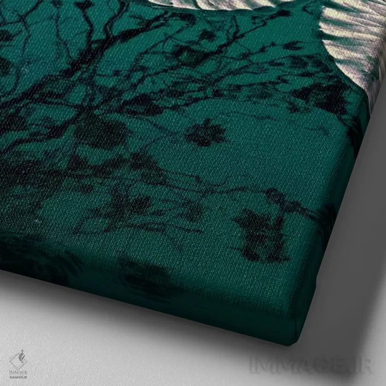 تابلو نیلوفرهای آبی اثر کلودیا دروسرت - نمای نزدیک بافت بوم