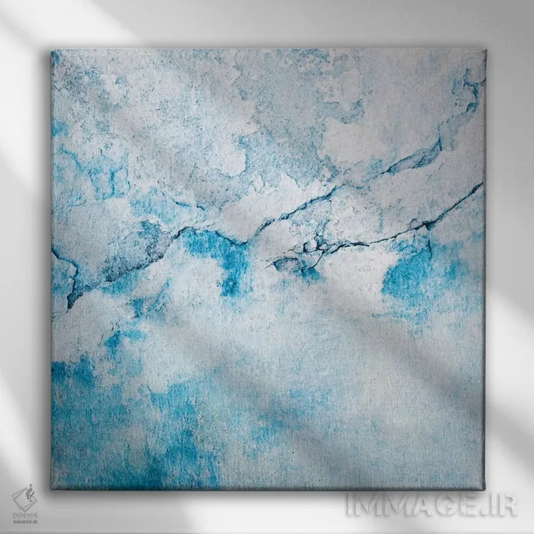 تابلو دیوار آبی اثر کلودیا دروسرت - نمای روبهرو روی دیوار