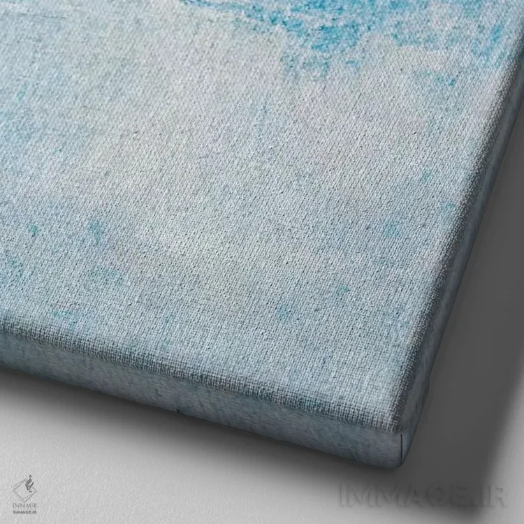 تابلو دیوار آبی اثر کلودیا دروسرت - نمای نزدیک بافت بوم
