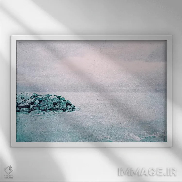 تابلو دریای بالتیک اثر کلودیا دروسرت - نمای قابدار سفید