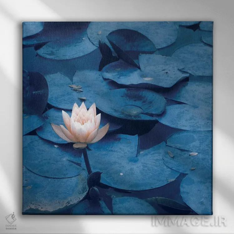 تابلو نیلوفرآبی اثر کلودیا دروسرت - نمای روبهرو روی دیوار
