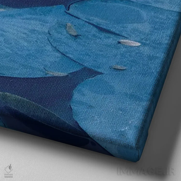 تابلو نیلوفرآبی اثر کلودیا دروسرت - نمای نزدیک بافت بوم