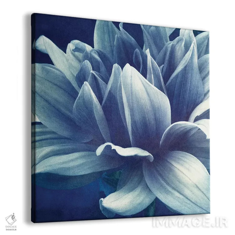تابلو دالیای آبی اثر کلودیا دروسرت - نمای پرسپکتیو محصول