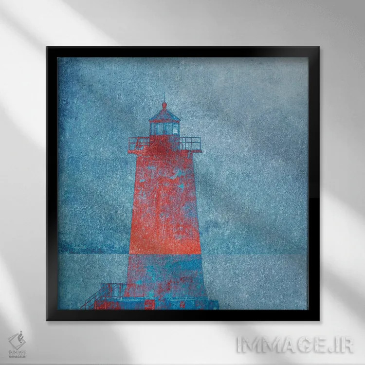 تابلو فانوس دریایی اثر کلودیا دروسرت - نمای قابدار مشکی