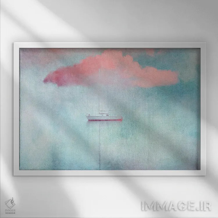 تابلو ابر دریایی اثر کلودیا دروسرت - نمای قابدار سفید
