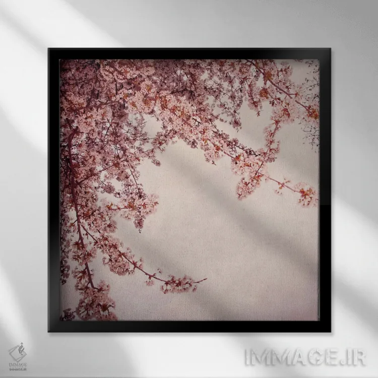 تابلو درخت بهاری (نام آلمانی) اثر کلودیا دروسرت - نمای قابدار مشکی