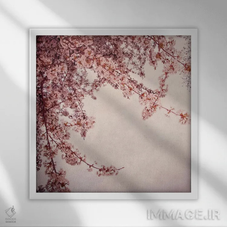تابلو درخت بهاری (نام آلمانی) اثر کلودیا دروسرت - نمای قابدار سفید
