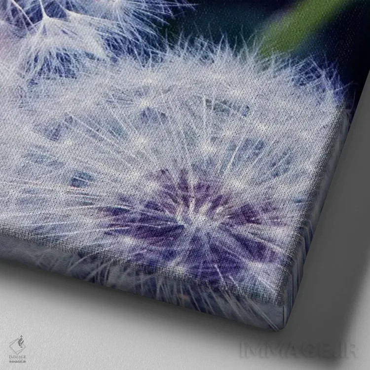 تابلو گلهای قاصدک (نام آلمانی) اثر کلودیا دروسرت - نمای نزدیک بافت بوم