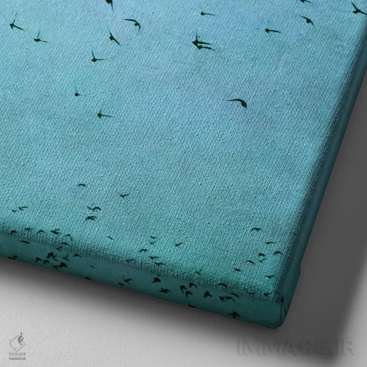 تابلو پرندگان IV اثر کلودیا دروسرت - نمای نزدیک بافت بوم