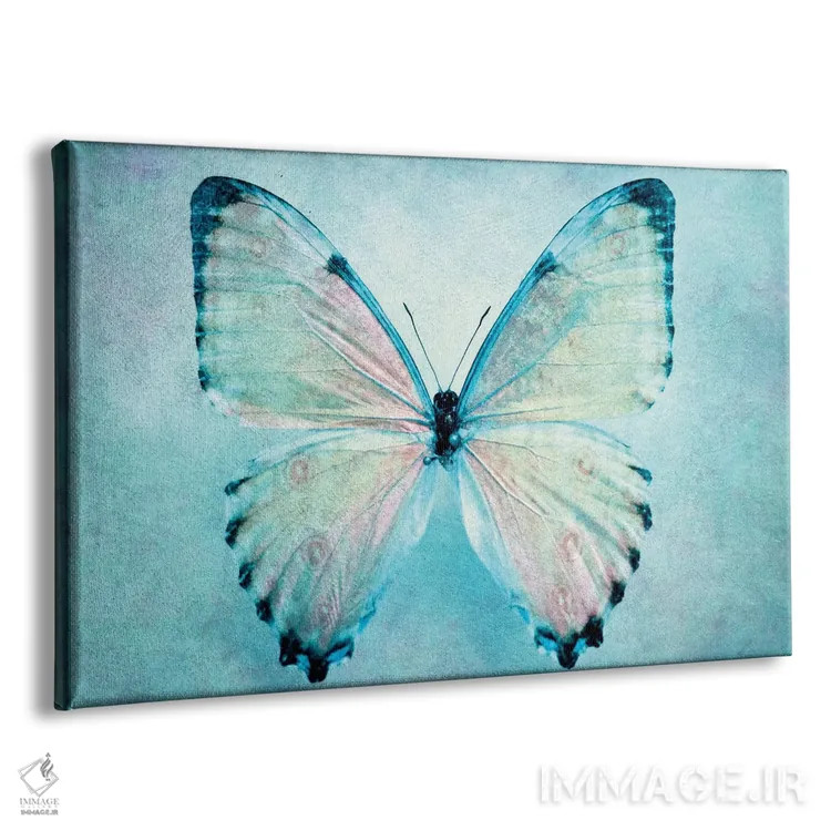 تابلو پروانه آبی اثر کلودیا دروسرت - نمای پرسپکتیو محصول