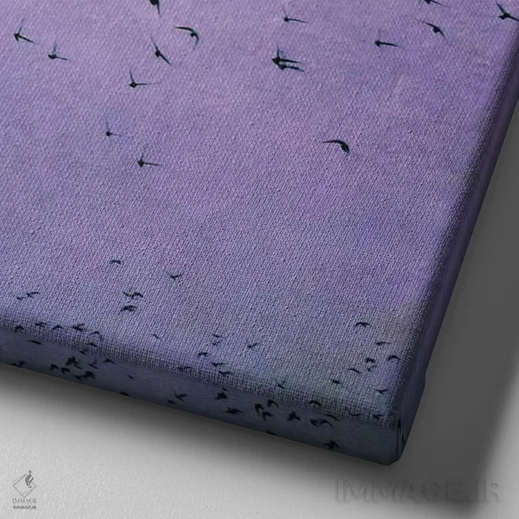 تابلو پرندگان V اثر کلودیا دروسرت - نمای نزدیک بافت بوم