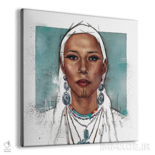 تابلو زن بومی زیبا اثر کدی سن - نمای پرسپکتیو محصول