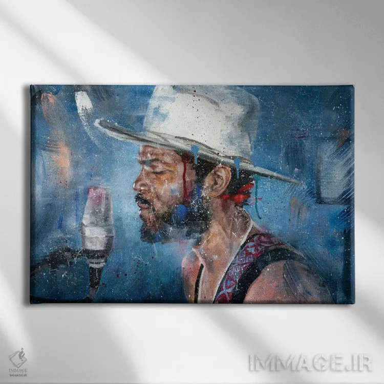 تابلو گری کلارک جونیور، چراغهای درخشان اثر کدی سن - نمای روبهرو روی دیوار