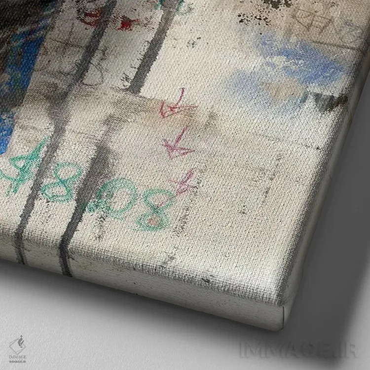 تابلو جلی رول (موسیقیدان/نام مستعار) اثر کدی سن - نمای نزدیک بافت بوم