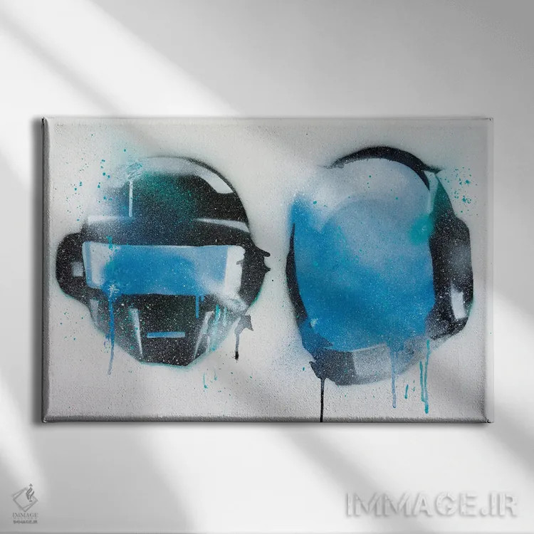 تابلو دفت پانک (گروه موسیقی الکترونیک) اثر کدی سن - نمای روبهرو روی دیوار