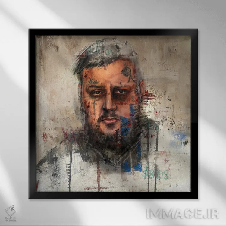 تابلو جلی رول (موسیقیدان/نام مستعار) اثر کدی سن - نمای قابدار مشکی