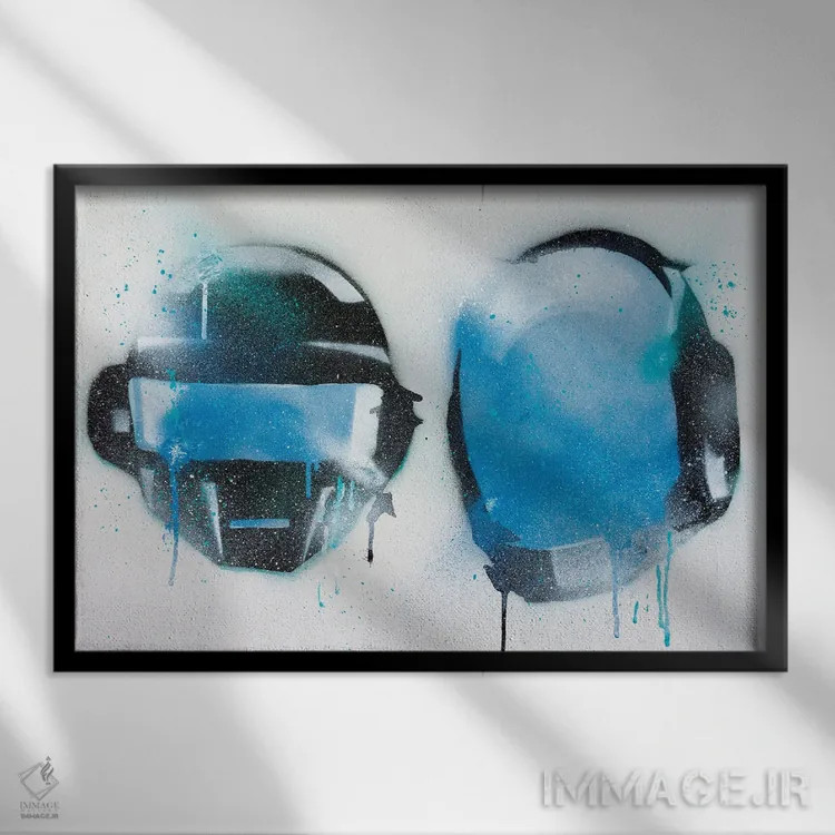 تابلو دفت پانک (گروه موسیقی الکترونیک) اثر کدی سن - نمای قابدار مشکی