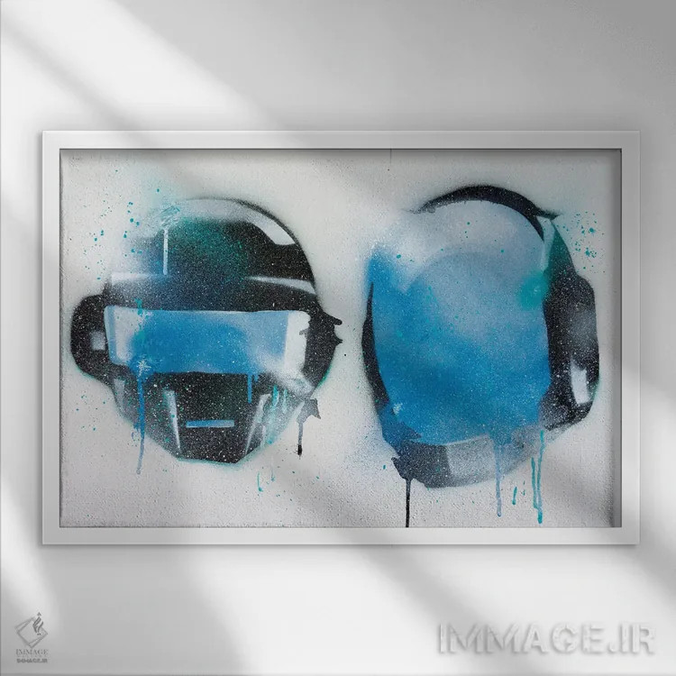 تابلو دفت پانک (گروه موسیقی الکترونیک) اثر کدی سن - نمای قابدار سفید