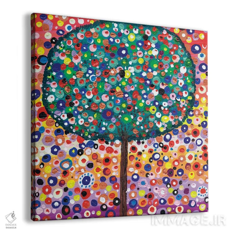 تابلو درخت رنگارنگ اثر کارولین دانکن آرت (هنرمند) - نمای پرسپکتیو محصول