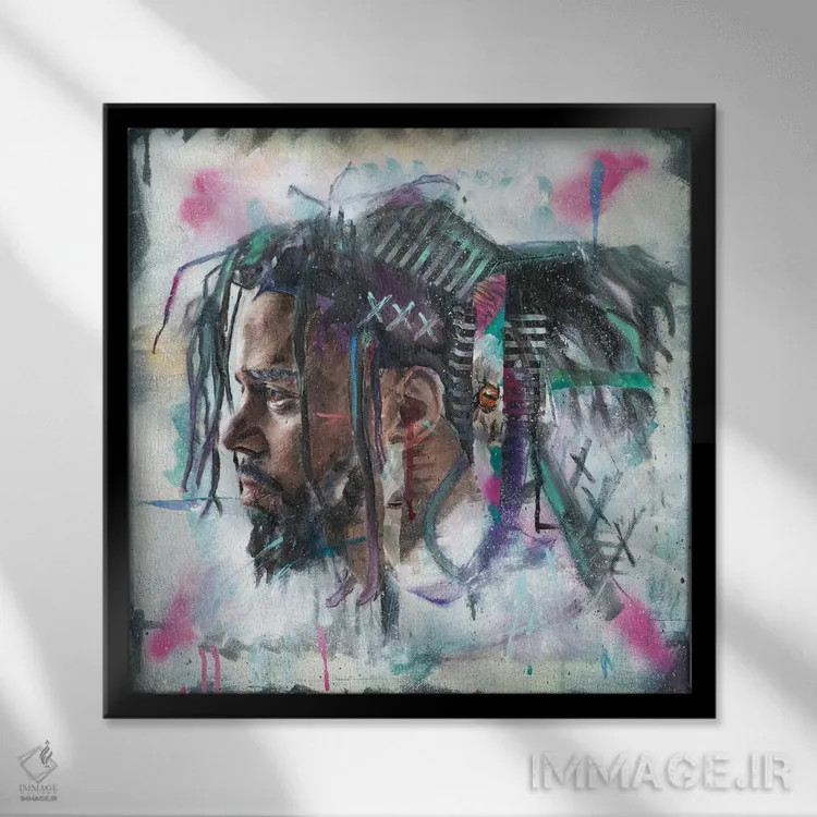 تابلو جی کول (معروف به بز – بهترین تاریخ) اثر کدی سن - نمای قابدار مشکی