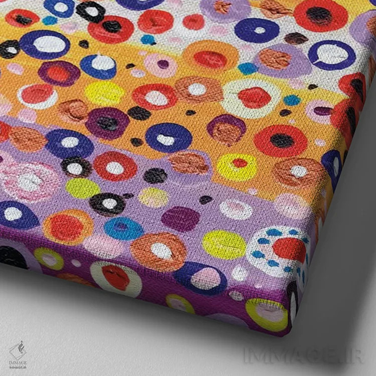 تابلو درخت رنگارنگ اثر کارولین دانکن آرت (هنرمند) - نمای نزدیک بافت بوم