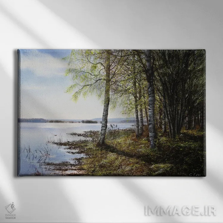 تابلو نور بهاری اثر شارلوت ادر - نمای روبهرو روی دیوار