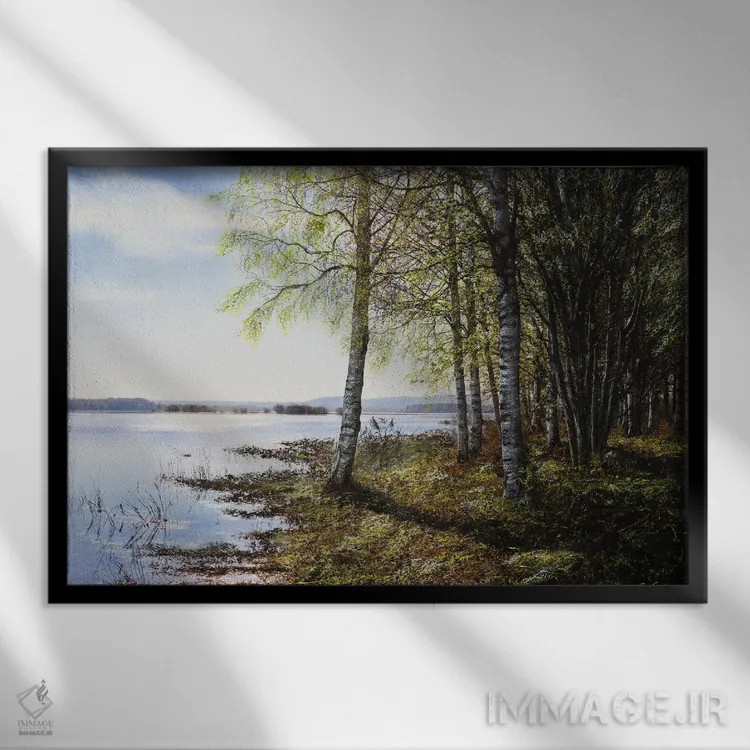 تابلو نور بهاری اثر شارلوت ادر - نمای قابدار مشکی