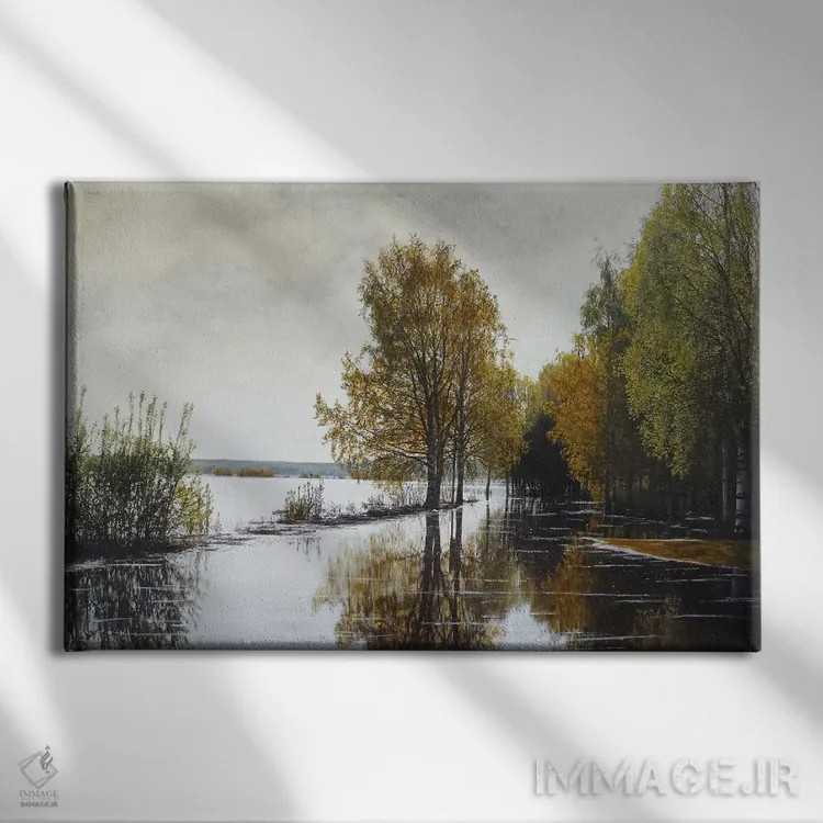 تابلو آب بالا دوم اثر شارلوت ادر - نمای روبهرو روی دیوار