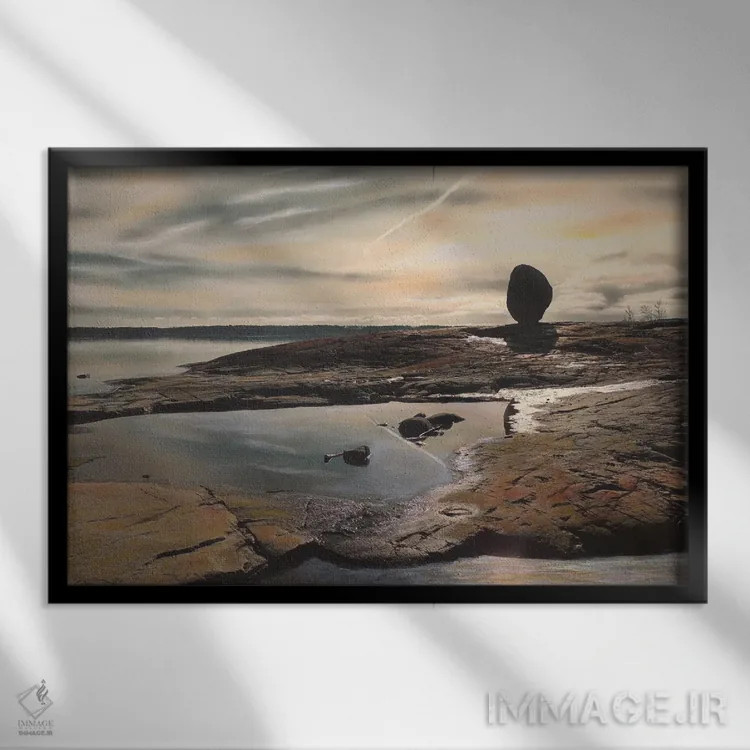 تابلو سنگ اثر شارلوت ادر - نمای قابدار مشکی