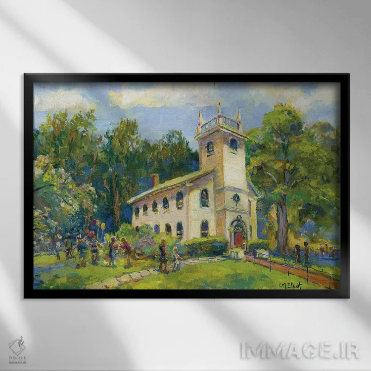 تابلو کلیسای سنت اندرو (نام مکان معنویتی) اثر کترین ام الیوت - نمای قابدار مشکی